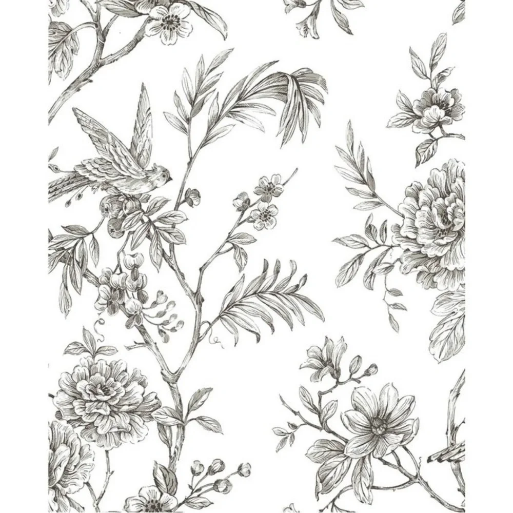 2!!!! NUWALLPAPER NWT long wood peel & stick wallpaper -charcoal